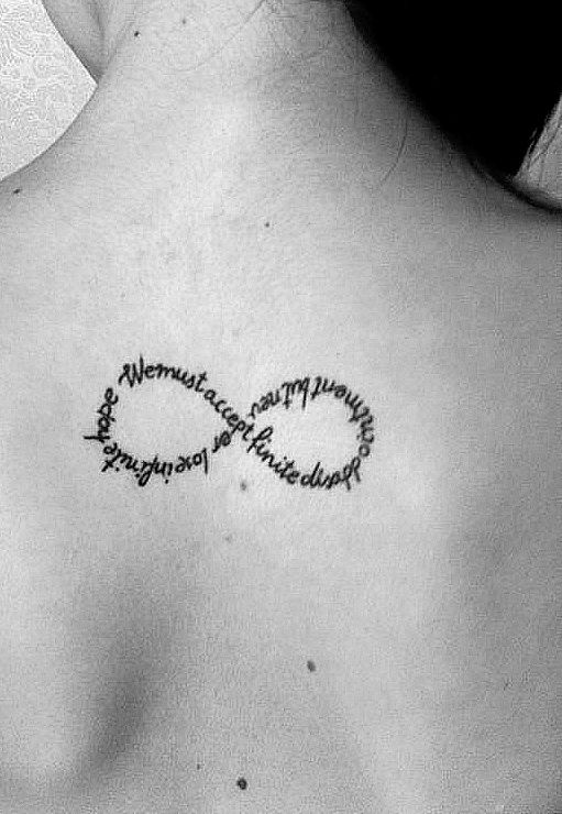 Charming Back Infinity Sign Tattoo Design Sample Picture