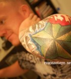 Paintful Star Tattoo Design on Elbow
