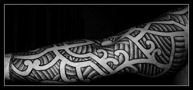 Maori Sleeve Tattoo Design on Inner Arm
