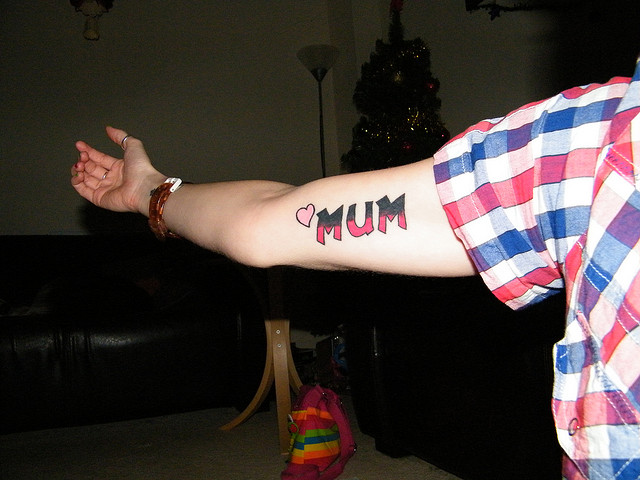 Mum Tattoo Right Upper Inner Arm