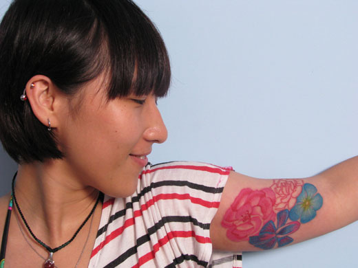 Inner Arm Rose Tattoo Design for Women