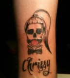 Funny Skull Tattoo Design on Inner Arm