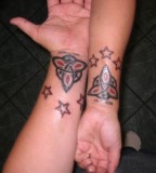 Colorful Inner Wrist Tattoo Designs For Girls 