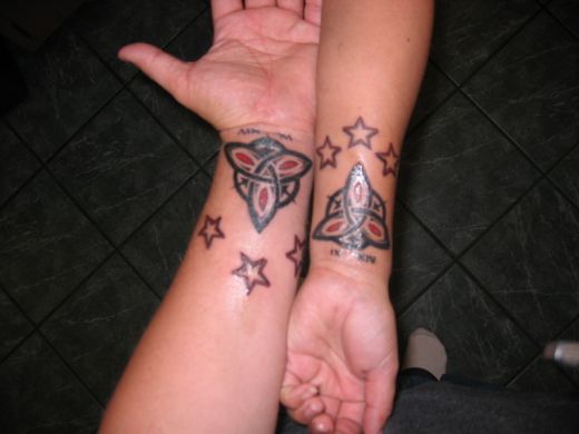 Colorful Inner Wrist Tattoo Designs For Girls