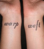 Impressive One Word Tattoo Left an Right Wrist