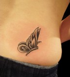 Butterfly Tattoo Designs on Side Hip