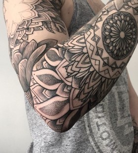 intricate mandala sleeve tattoo