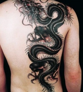 japanese dragon full back tattoos for men