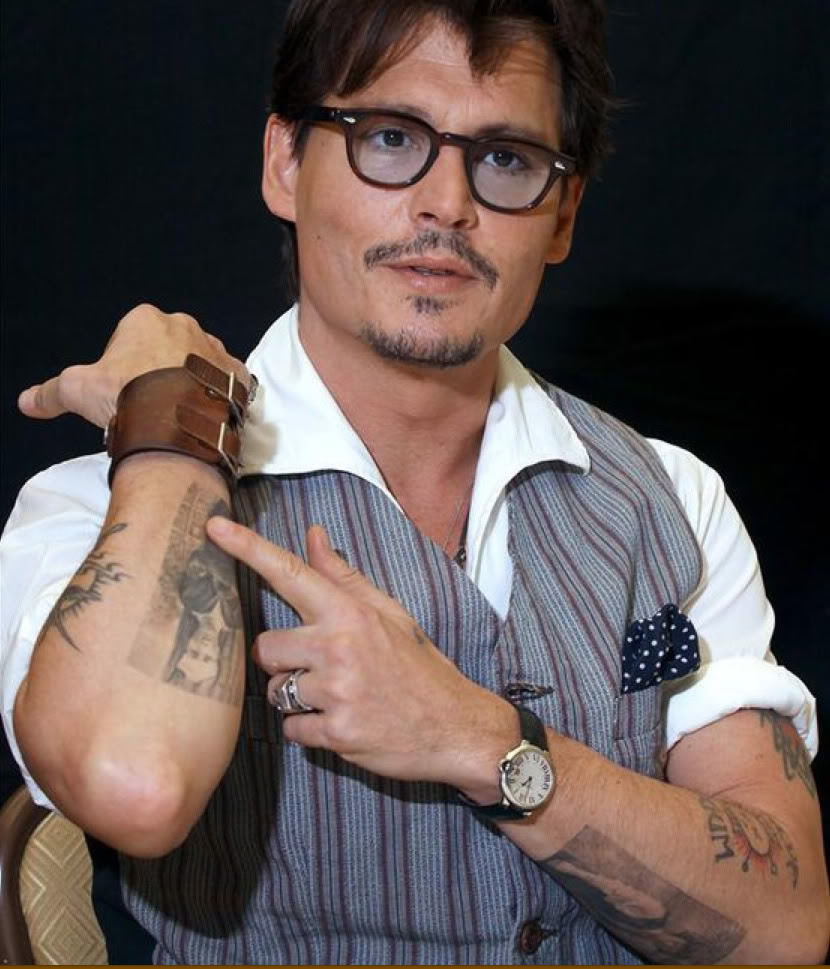 Cool Johnny Depp Tattoos Design on Arm