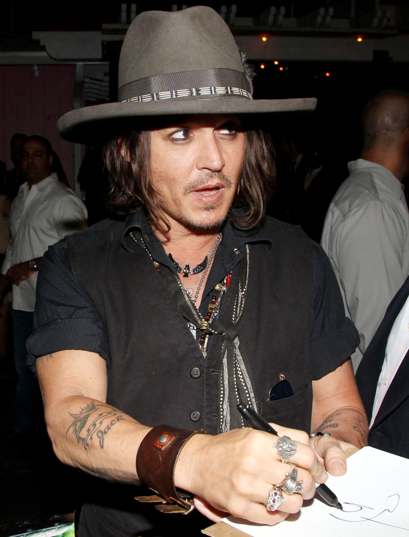 Johnny Depp Tattoo Design on Hands and Finger