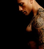 Dwayne The Rock Johnson with Big Key Shoulder Tattoos