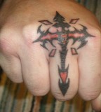 Best Vampire Cross Diarie Key Tattoos for Finger Men