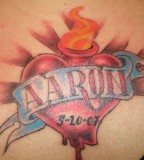 Kids Name with Heart Shaped Tattoo Design
