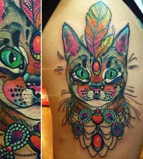 kitty trippy tattoo