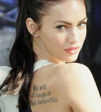Sexy Megan Fox with Back Tattoos