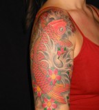 Japanese Koi Fish Tattoo Design for Girl