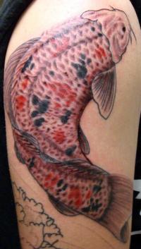 Red Big Koi Fish Tattoo