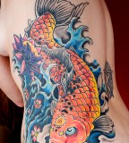 Charming Koi Fish Tattoo Designs for Back