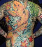 Full Back  Koi Fish Tattoo Designs for Men