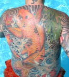 Koi Fish Tattoo On Back Designs for Men