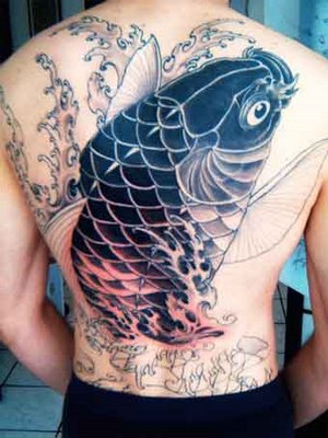 Outstanding Koi Fish Back Tattoo Designs