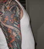Splendid Koi Fish Sleeve Tattoo Designs