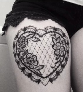lace heart tattoos for women