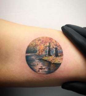 landscape-circle-tattoo