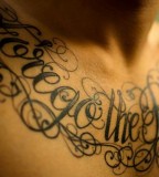 Lettering Tattoos On Chest For Men Tattoos Designs