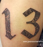 Simple Number Tattoo Lettering