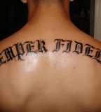 Simple Upper Back Tattoo Lettering 2012