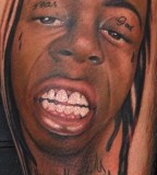 Body Tattoed with Lil Wayne Face