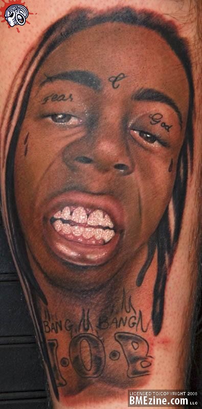 Body Tattoed with Lil Wayne Face