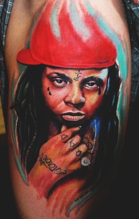 Lil Wayne’s Face Tattooed on Body