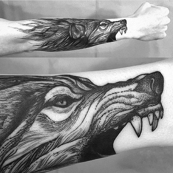 linework-wolf-tattoos
