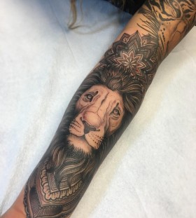 lion-half-sleeve-tattoo-by-josephhaefstattooer