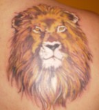 Amazing Lion Head Tattoo on Right Shoulder - Animal Tattoos