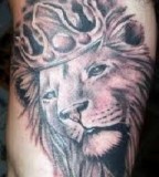 Shoulder Tattoos Lion King with Crown - Animal Tattoos