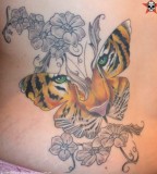 Beautiful Butterfly & Tiger Face Tattoos Designs for Women