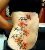 Atomik Live Laugh Love and Flower Tattoo