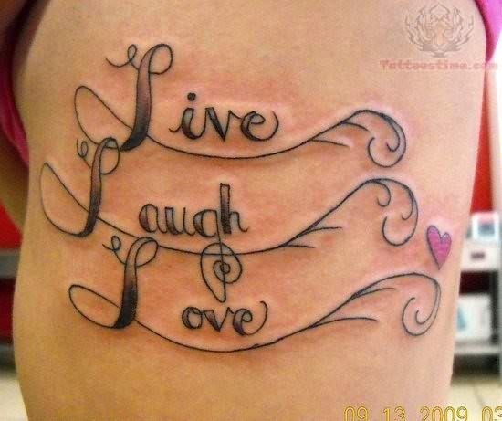 Live Laugh Love Tattoo Design On Back