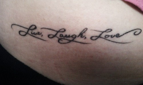 Live Laugh Love with Hand Writing Tattoo Ideas