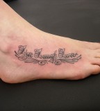 Live Love Laugh Tattoo On Right Instep