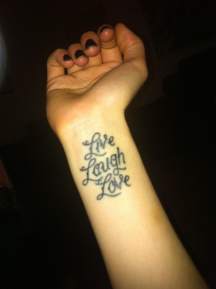 The Tattoo Fairy Live Laugh Love on Forearm