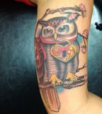 Owl Lock and Key Tattoo