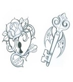 Remarkable Lock and Key Tattoo Sketch for Couples