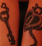 Couples Lock and Key Arm Tattoo