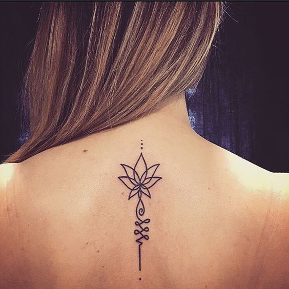 lotus unalome flower tattoo