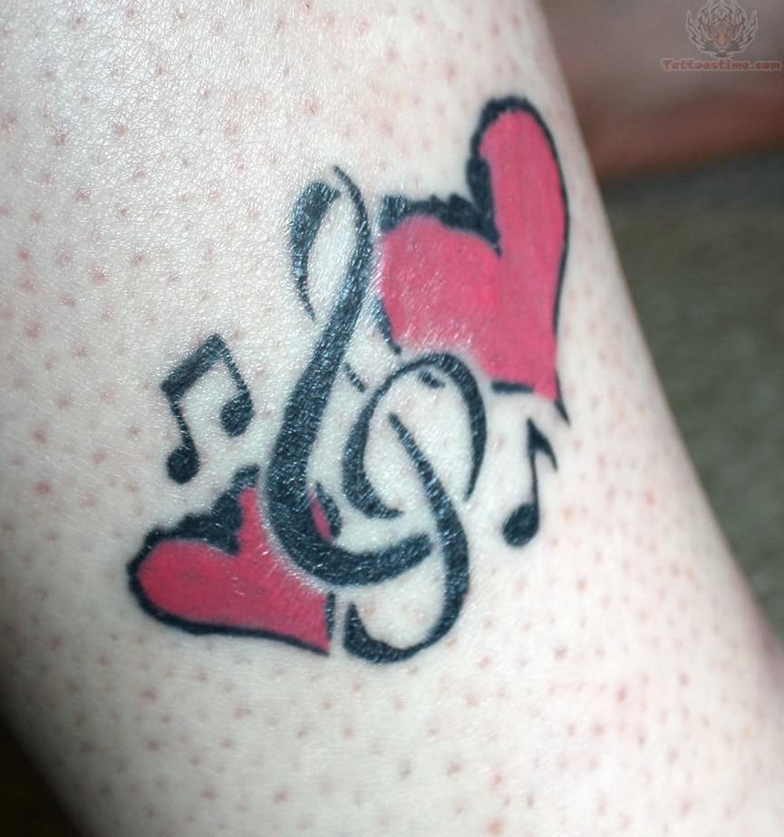 Clef Music Love Tattoo Design