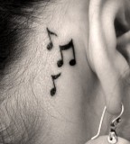 Music Tattoos on Neck Behind Ear